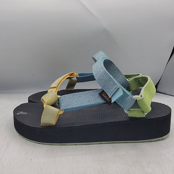 Teva Midform Universal Kids 5 Metallic Blue Sandals Beach Summer Casual 1131610C - Picture 12 of 13
